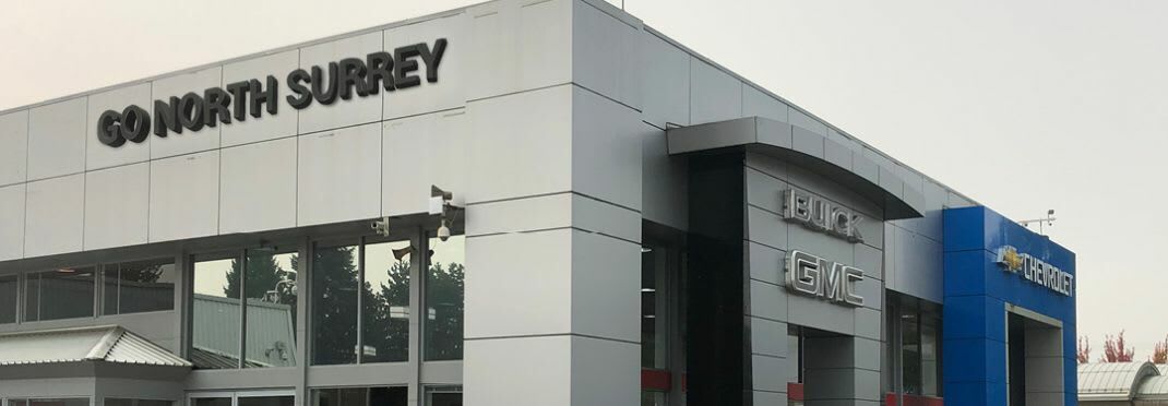 Photo of the outside of the Go North Surrey GM dealership