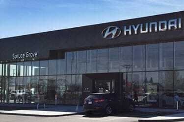 Photo of the outside of the Spruce Grove Hyundai dealership