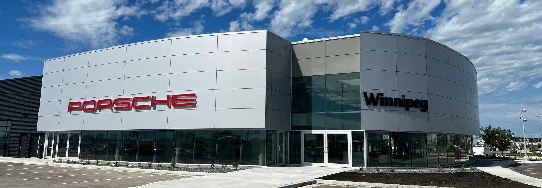 Photo of the outside of the Porsche Centre Winnipeg dealership